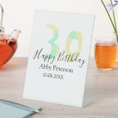 30th birthday bold letter pastel yellow black retr 台座サイン (インサイチュ)