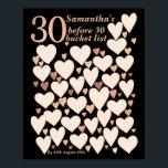 30th Birthday Bucketのリスト – 30以前30 ポスター<br><div class="desc">30バケットリスト前に30の計画！この素晴らしいバラの金ゴールド与えハートのポスターは、スリートを回す前に書、あなたが行う/持つ/訪問するすべての物事を行う場所。あなたのゴール設定を表示する完璧な方法！この与え美しいデザインで余分なモチベーションと勇気付けられるを自分自身で。</div>