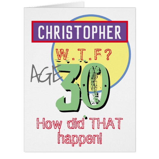 30th Birthday Card - WTFデザイン (正面)