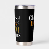 30th Birthday Cheers and Beers Black Gold Party 保温保冷タンブラー (左面)
