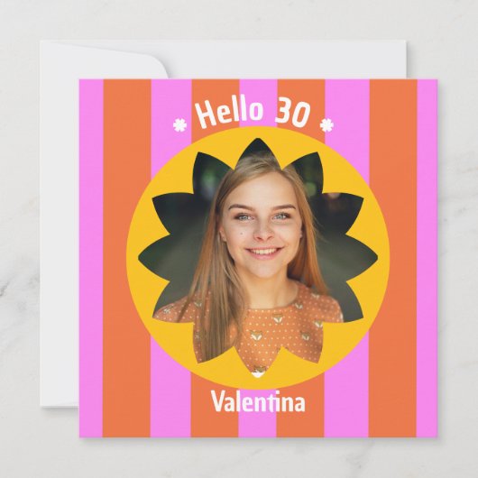 30th birthday colorful photo pink yellow trendy (正面)