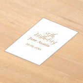 30th birthday copper brown simple stylish name dat アクリル招待状 (レイダウン)