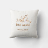 30th birthday copper brown simple stylish name dat クッション (裏面)