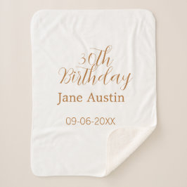 30th birthday copper brown simple stylish name dat シェルパブランケット