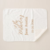 30th birthday copper brown simple stylish name dat シェルパブランケット (正面(横))