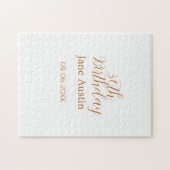 30th birthday copper brown simple stylish name dat ジグソーパズル (横)