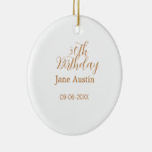 30th birthday copper brown simple stylish name dat セラミックオーナメント (右)