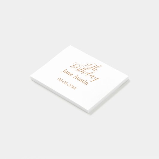 30th birthday copper brown simple stylish name dat ポストイット (アングル)