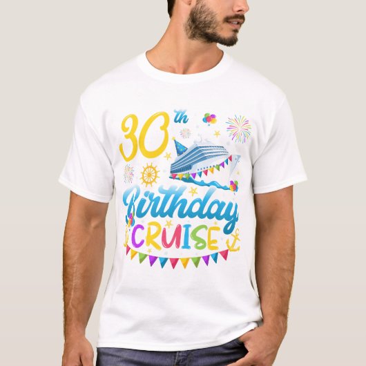 30th Birthday Cruise B-Dayパーティーメンズ Tシャツ (正面)