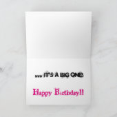 30th Birthday daughter, black & pink text, white. カード (内部)