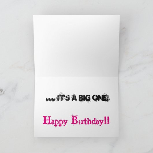 30th Birthday daughter, black & pink text, white. カード (内部)