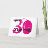 30th Birthday daughter, black & pink text, white. カード (正面)