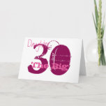 30th Birthday daughter, burgundy, pink text white カード<br><div class="desc">A white background featuring burgundy and pink text,  on this 30th birthday greeting for a daughter. My Funny Mind Greetings.</div>