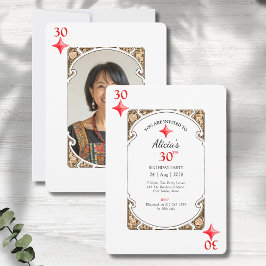 30th Birthday Diamondのカー遊ド招待状 招待状