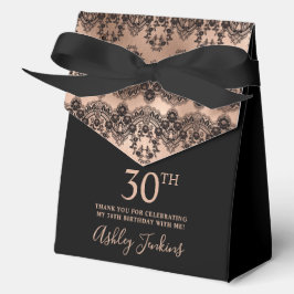 30th Birthday Elegant Rose Gold Lace フェイバーボックス