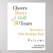 30th Birthday Golf応援ビアーズパーティーへようこそ ポスター (正面)