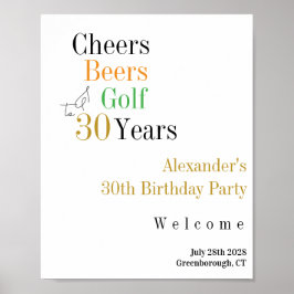 30th Birthday Golf応援ビアーズパーティーへようこそ ポスター