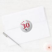 30th Birthday Golf Ball クラシック Round Sticker ラウンドシール (封筒)