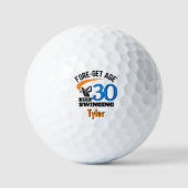 30th Birthday Golf Balls 30 Years Funny Gift Blue ゴルフボール (正面)