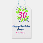 30th birthday green blueリース名date rustic b ギフトタグ (正面)
