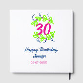 30th birthday green blueリース名date rustic b ゲストブック (裏面)