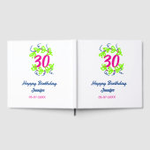 30th birthday green blueリース名date rustic b ゲストブック (全面)
