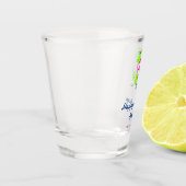 30th birthday green blueリース名date rustic b ショットグラス (左)