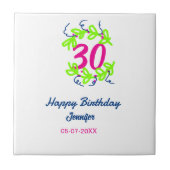 30th birthday green blueリース名date rustic b タイル (正面)