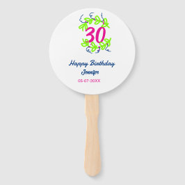 30th birthday green blueリース名date rustic b ハンドファン