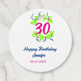 30th birthday green blueリース名date rustic b フェイバータグ