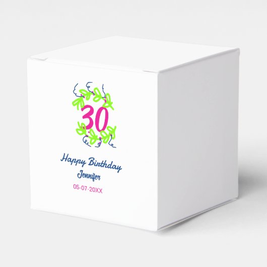 30th birthday green blueリース名date rustic b フェイバーボックス (正面サイド)