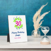 30th birthday green blueリース名date rustic b フォトプラーク (側面)