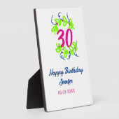 30th birthday green blueリース名date rustic b フォトプラーク (側面)