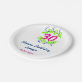 30th birthday green blueリース名date rustic b ペーパープレート (アングル)