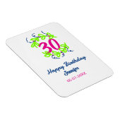 30th birthday green blueリース名date rustic b マグネット (右側)