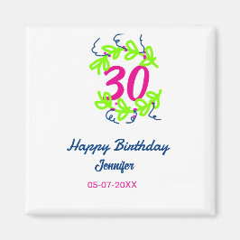 30th birthday green blueリース名date rustic b マグネット