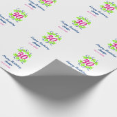 30th birthday green blueリース名date rustic b ラッピングペーパー (角)