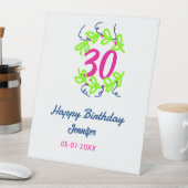 30th birthday green blueリース名date rustic b 台座サイン (インサイチュ)