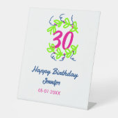 30th birthday green blueリース名date rustic b 台座サイン (正面)