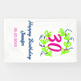 30th birthday green blueリース名date rustic b 横断幕