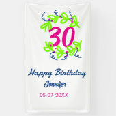 30th birthday green blueリース名date rustic b 横断幕 (縦)