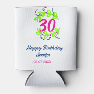 30th birthday green blueリース名date rustic b 缶クーラー