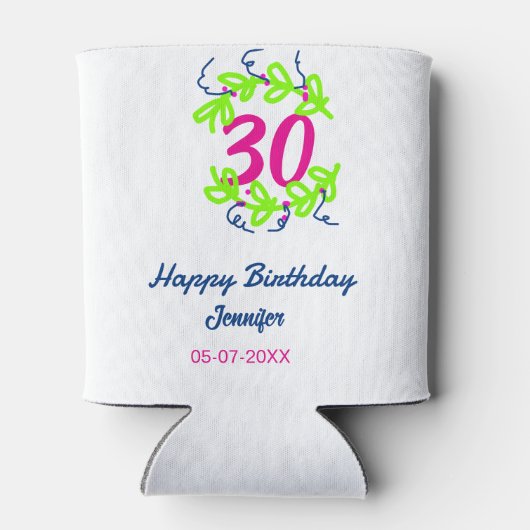 30th birthday green blueリース名date rustic b 缶クーラー (裏面)
