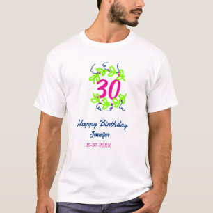 30th birthday green blueリース名date rustic b tシャツ