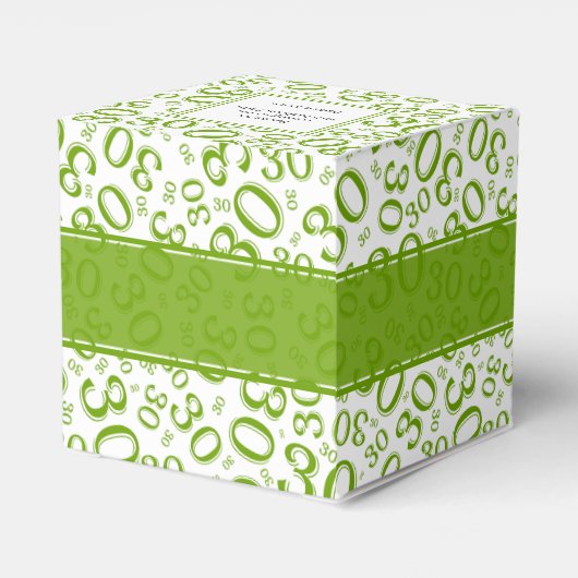 30th Birthday Green/White Random Number Pattern フェイバーボックス (裏面サイド)