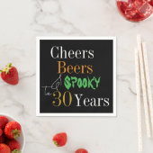 30th Birthday Halloween Cheers Beers Spooky Party スタンダードカクテルナプキン (インサイチュ)