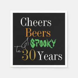 30th Birthday Halloween Cheers Beers Spooky Party スタンダードカクテルナプキン
