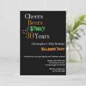 30th Birthday Halloween Cheers Beers Spooky Party 招待状 (スタンド正面)