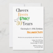 30th Birthday Halloween Cheers Spooky Party 招待状 (正面)