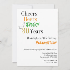 30th Birthday Halloween Cheers Spooky Party 招待状